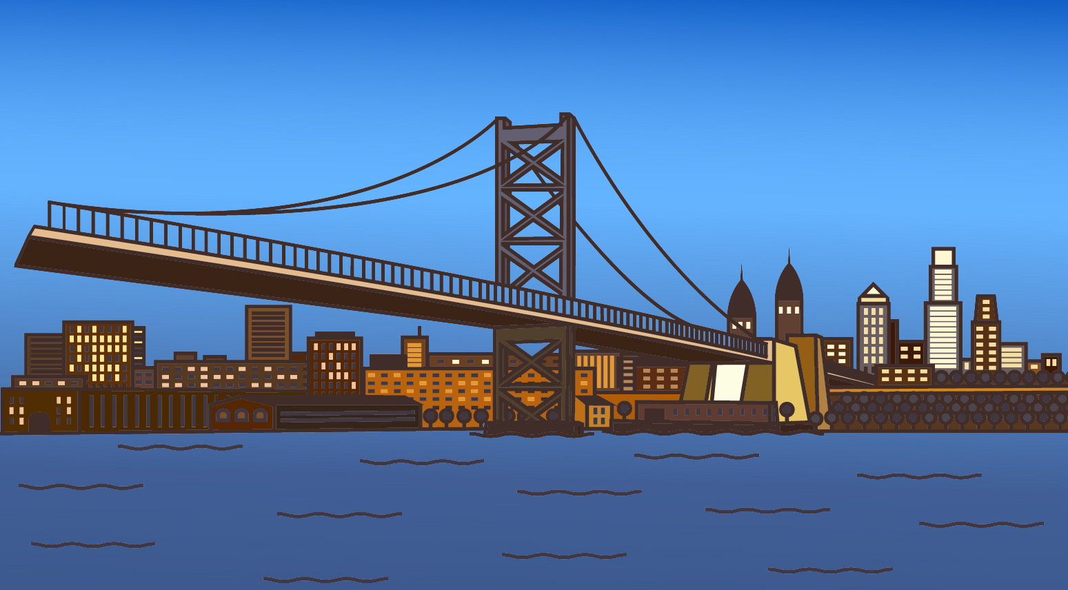 illustration of philadelphia skyline